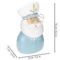 Captain figurine, maritime decoration with glasses and hat, 16cm | Floristik24.ie