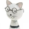 Floristik24 Cat with glasses, decorative figure to place, cat figure metal black and white H16cm Ø7cm