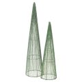 Floristik24 Metal flower cones, green, for floral arrangements, 62cm, 2 pieces