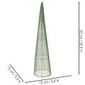 Metal flower cones, green, for floral arrangements, 62cm, 2 pieces | Floristik24.ie