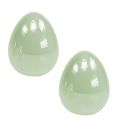 Floristik24 Ceramic egg standing pastel green 8.5cm 4pcs