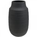 Floristik24 Ceramic Vase Black Flower Vase Decorative Vases Ø17cm H34cm