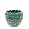 Floristik24 Ceramic Flowerpot Vintage Green Crackle Glaze Ø13cm H11cm