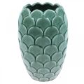 Floristik24 Ceramic Flower Vase Vintage Green Crackle Glaze Ø15cm H22cm