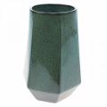 Floristik24 Ceramic Vase Flower Vase Green Hexagonal Ø14.5cm H21.5cm