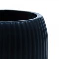Floristik24 Ceramic vase with grooves Black ceramic vase Ø13cm H20cm