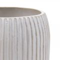 Floristik24 Ceramic vase with grooves White ceramic vase Ø13cm H20cm