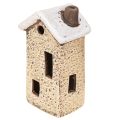 Ceramic house Advent decoration cream red grey 8.5/9.5cm 3 pieces | Floristik24.ie