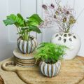 Floristik24 Ceramic pot, artful planter, planter turquoise, beige, brown Ø11.5cm H9cm 2pcs