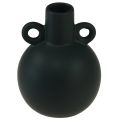 Floristik24 Ceramic vase mini vase black handle ceramic Ø8.5cm H12cm