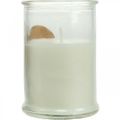 Floristik24 Candle in a glass soy wax soy candle with cork white Ø5.5cm H8.5cm