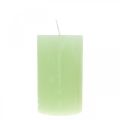 Floristik24 Pillar candles dyed light green 60 × 100mm 4pcs
