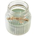 Floristik24 Scented candle in glass Citronella sage green H11,5cm