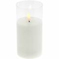 Floristik24 LED candle in glass real wax white Ø7.5cm H10cm