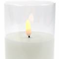 Floristik24 LED candle in glass real wax white Ø7.5cm H10cm