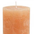 Floristik24 Solid colored candles Orange Peach pillar candles 70×100mm 4pcs