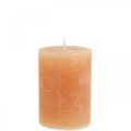 Floristik24 Solid colored candles Orange Peach pillar candles 70×100mm 4pcs