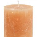 Floristik24 Colored candles Orange Peach pillar candles 70×80mm 4pcs