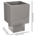 Grey cube planter with base for modern decoration, 22cm | Floristik24.ie
