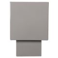 Grey cube planter with base