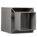 Grey cube planter with base