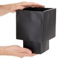 Black cube planter with base, modern, 22cm | Floristik24.ie