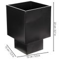 Black cube planter with base,