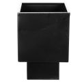 Black cube planter with base,