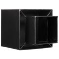 Black cube planter with base,