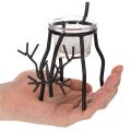 Reindeer candle holder with tealight glass, 15cm | Floristik24.ie