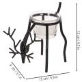 Reindeer candle holder with tealight glass, 15cm | Floristik24.ie