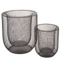 Floristik24 Modern candleholder Black metal basket Ø28.5/18cm Set of 2
