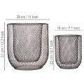 Modern candleholder Black metal basket Ø28.5/18cm Set of 2 | Floristik24.ie