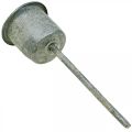 Candle holder for sticking Shabby Chic Grey Ø3cm H8.5cm 8 pcs | Floristik24.ie