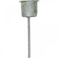 Candle holder for sticking Shabby Chic Grey Ø3cm H8.5cm 8 pcs | Floristik24.ie