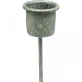 Floristik24 Candle holder for sticking Shabby Chic Grey Ø3cm H8.5cm 8 pcs