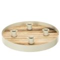 Floristik24 Candle holder for four taper candles, round wooden tray, 25cm