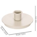 Round cream-colored candle holders for taper candles, table decoration, 10cm, 2 pieces | Floristik24.ie