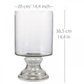 Floristik24 Wind light glass candle glass tinted, clear Ø20cm H36.5cm