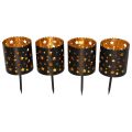 Candle holder advent wreath to stick black gold Ø6cm 4pcs | Floristik24.ie