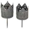 Floristik24 Tealight holders with spike, house-shaped holders for pillar candles, 6cm, 2 pieces
