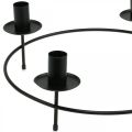 Floristik24 Candle ring, stick candles, candle holder, black, Ø33.5 cm, H11 cm, 2 pieces