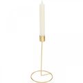 Floristik24 Candlestick gold metal decorative stick candle holder Ø10cm H20cm