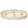 Floristik24 Round wooden candle tray for four taper candles, 30cm