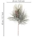 Artificial pine branch with cones, wintery, 40cm | Floristik24.ie