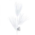 Floristik24 Artificial pine branch with cones white glitter L55cm