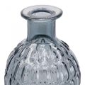 Floristik24 Small glass vase vase honeycomb glass blue gray H20cm 6pcs