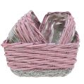 Floristik24 Square basket, set of 3 pink-natural