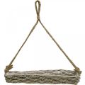 Floristik24 Basket for hanging, hanging basket, planter braided natural color, washed white L43.5cm