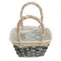 Floristik24 Basket with handle cream-gray 20.5cm x 14cm H13cm